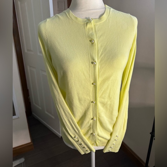 Zara Lemon Button-Up Cardigan Medium - Picture 2 of 10